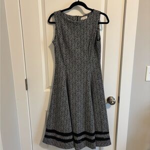 Calvin Klein Black and White Midi Dress